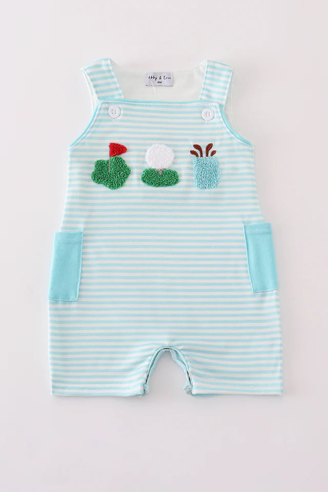 Striped Golfed Inspired Boy Romper