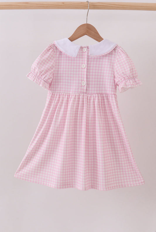 Pink Gingham Grinch Smocked Dress – Holiday Classic