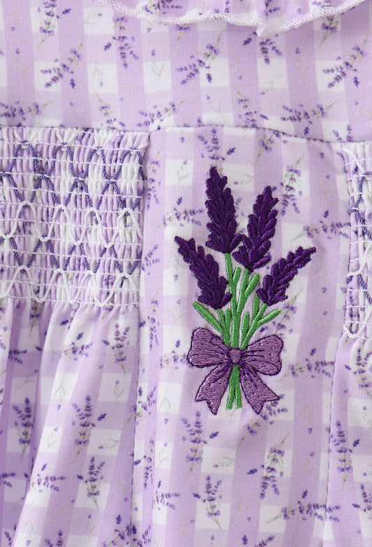 Lavender Fields Smocked Bubble Romper
