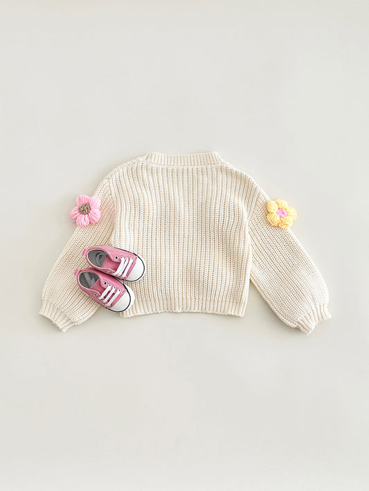 Flower Cardigan Sweater