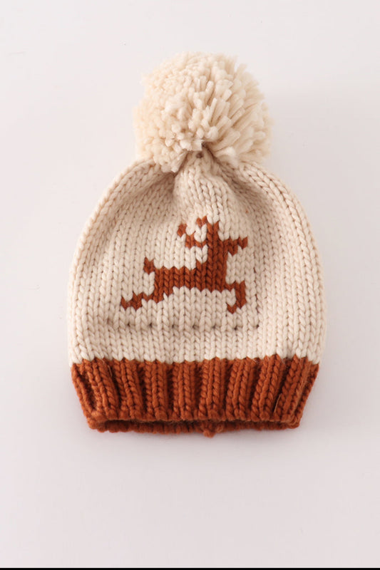 Kid & Baby Reindeer Pompom Beanie