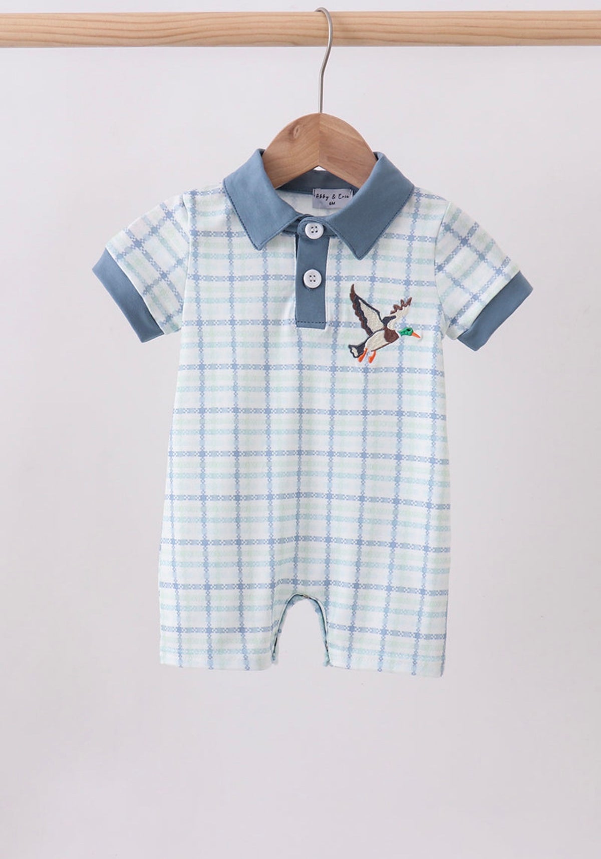Little Mallard Plaid Polo Romper 🦆