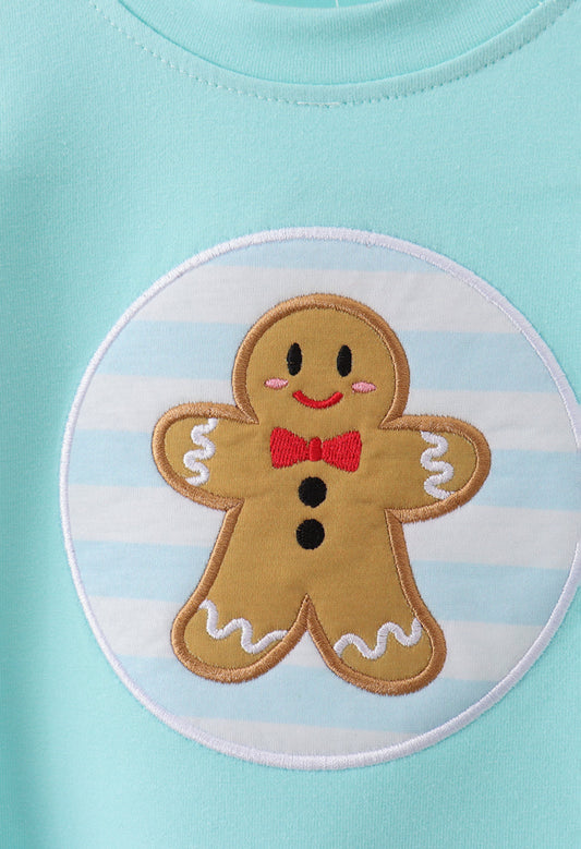 Mint Gingerbread Boy Romper – Holiday Cutie Edition