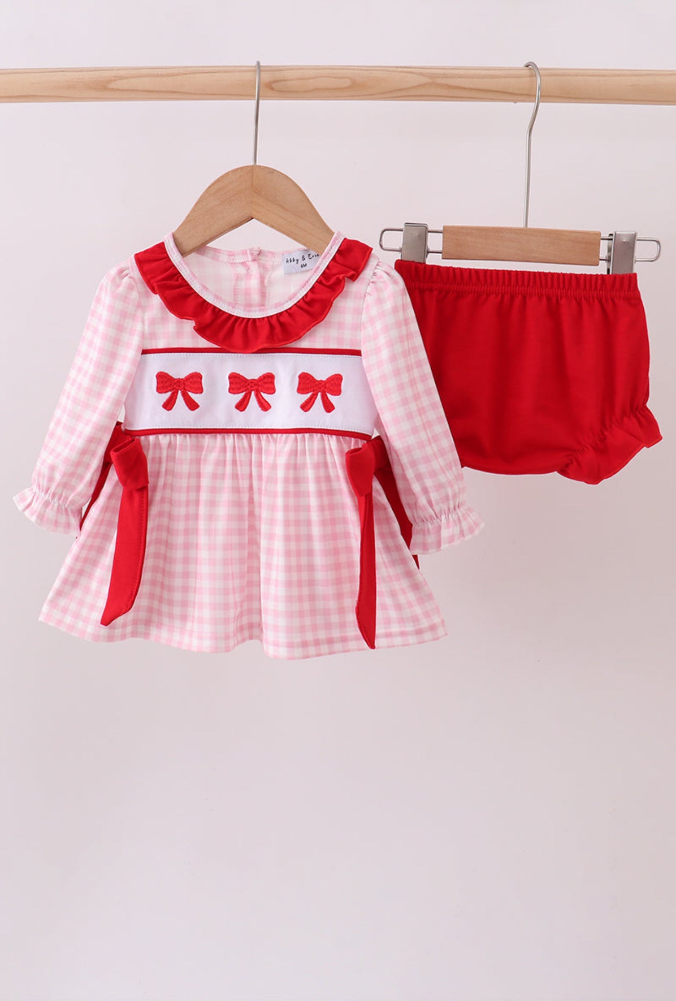 Sweet Gingham Bow Baby Set