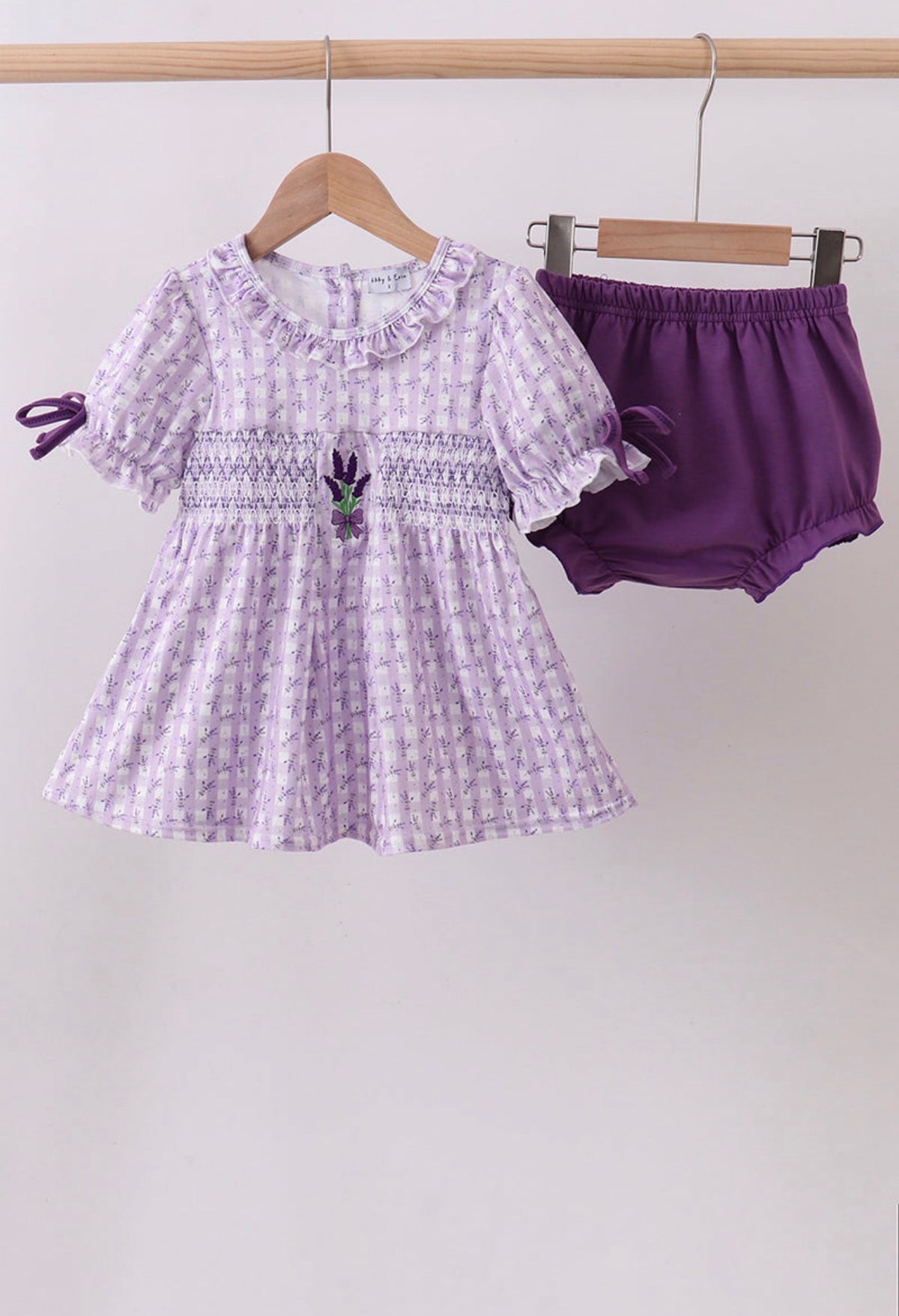 Lavender Smocked Dress Set