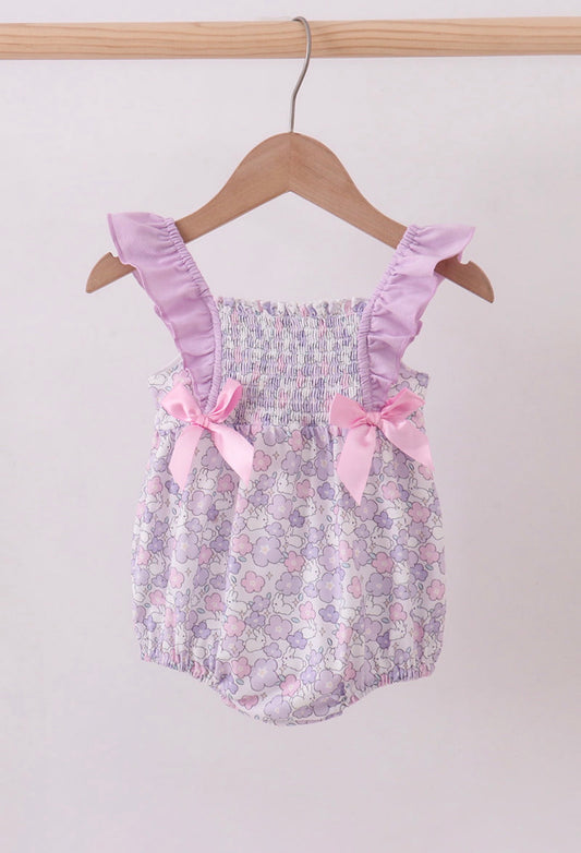 Blossomed Bunny Smocked Romper