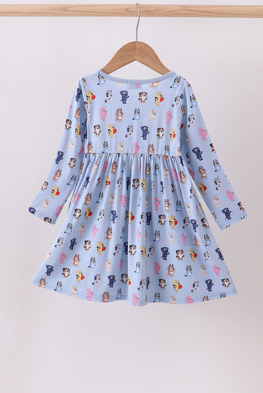 Bluey Friends Long Sleeve Twirl Dress