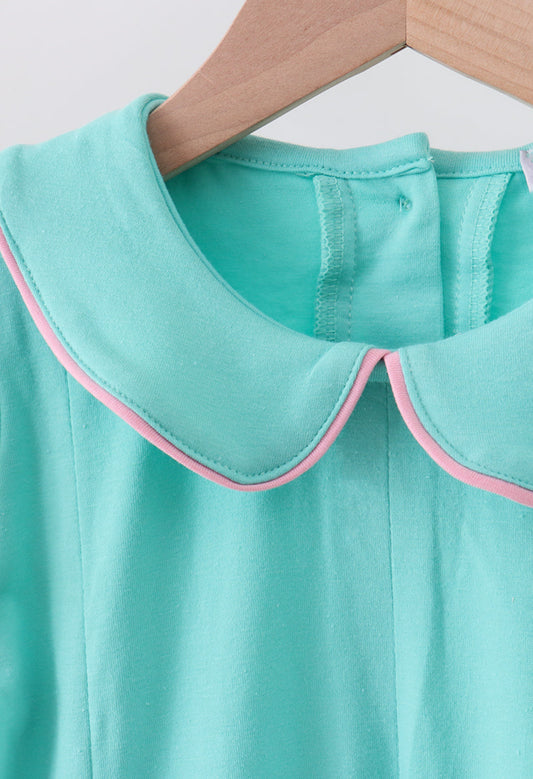 Mint Holiday Tree Embroidered Dress