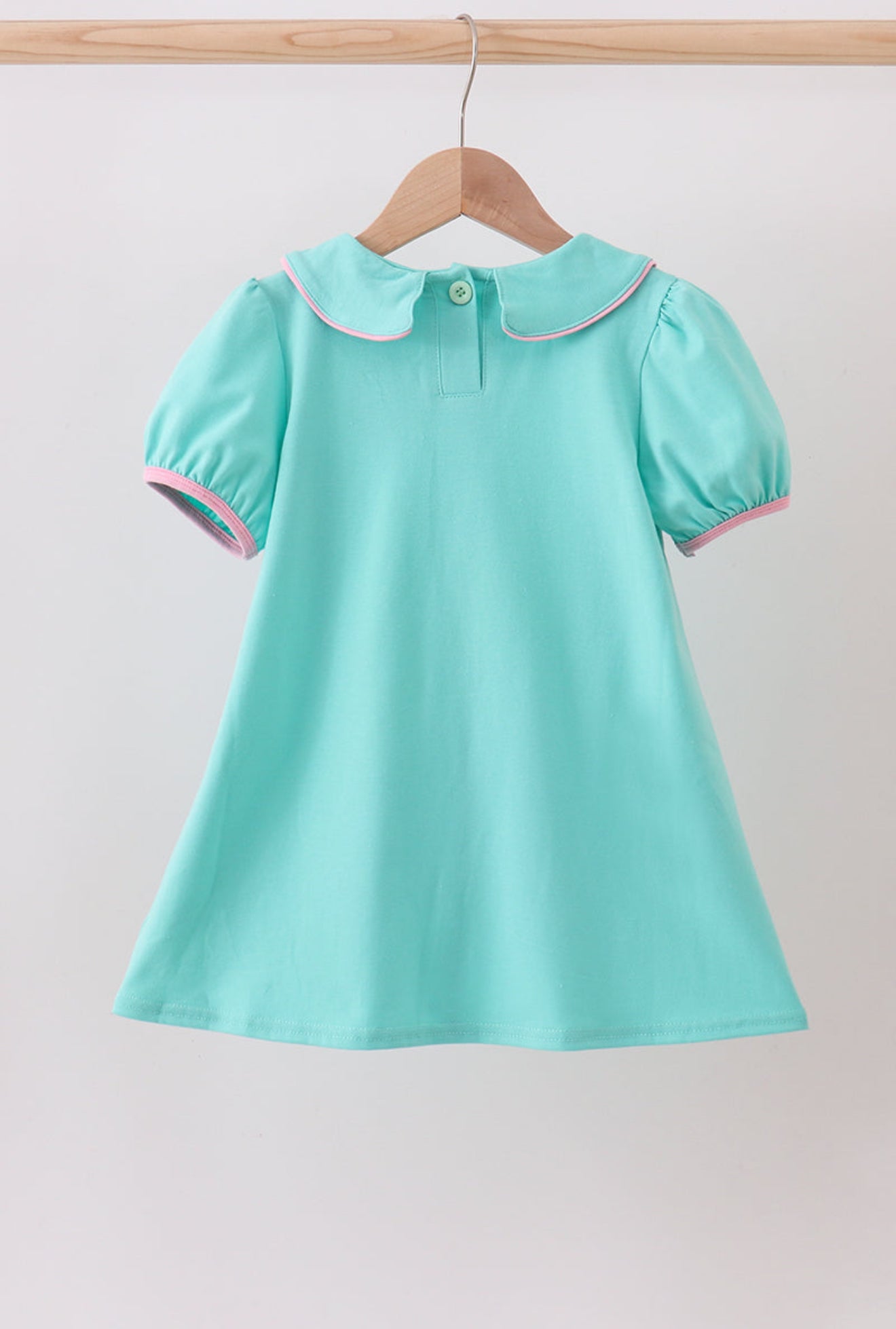 Mint Holiday Tree Embroidered Dress