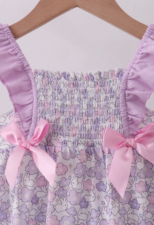 Blossomed Bunny Smocked Romper