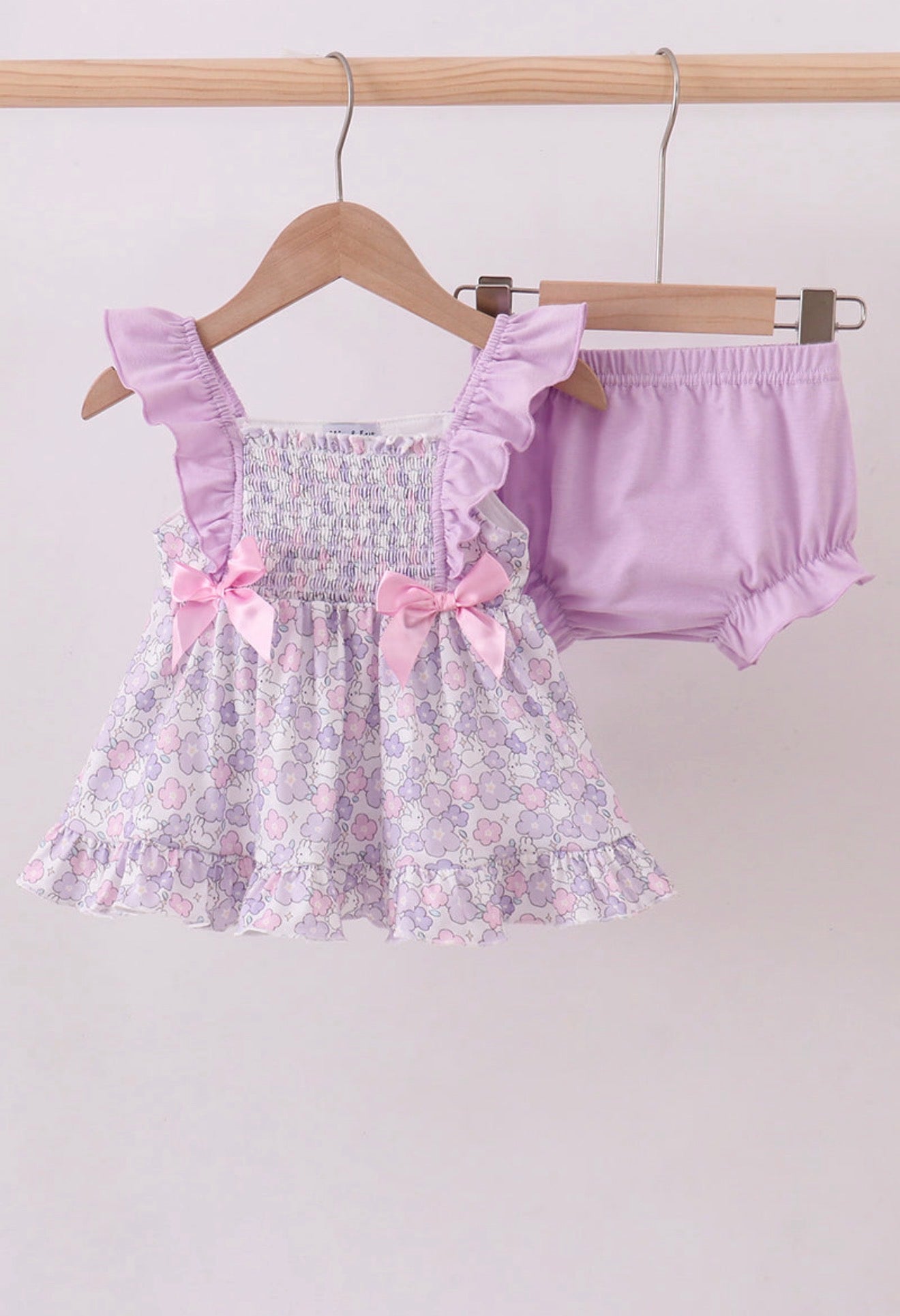 mini dresses with matching bloomers Blossom Bunny Baby Set