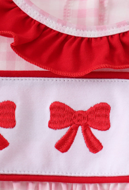 Sweet Gingham Bow Baby Set