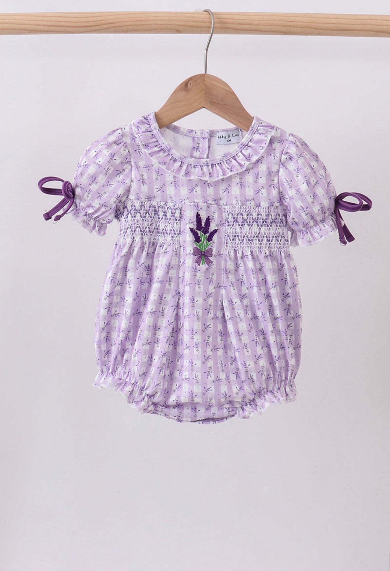 Lavender Fields Smocked Bubble Romper
