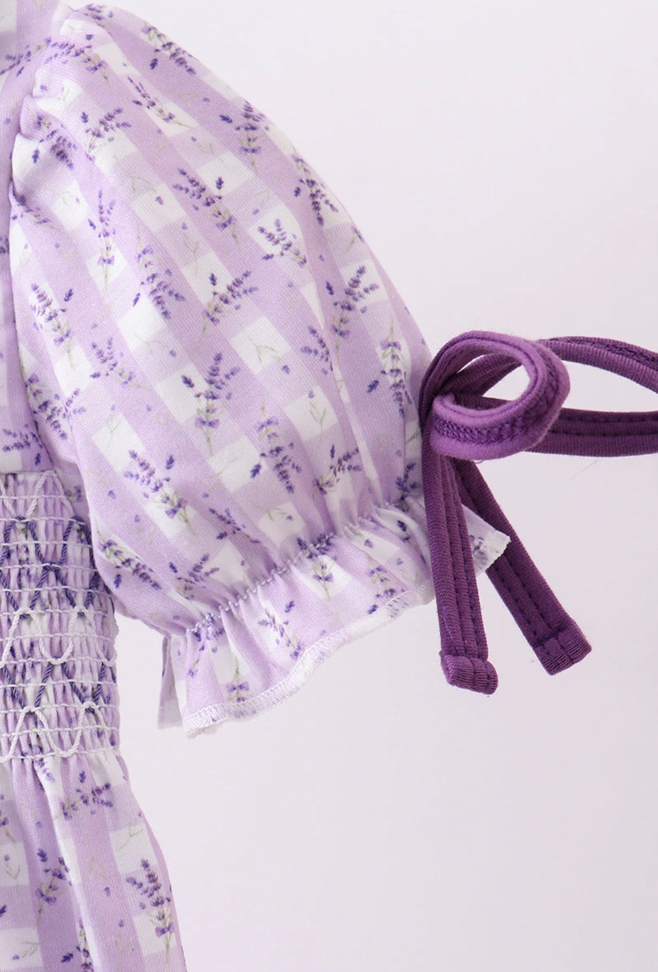 Lavender Fields Smocked Bubble Romper