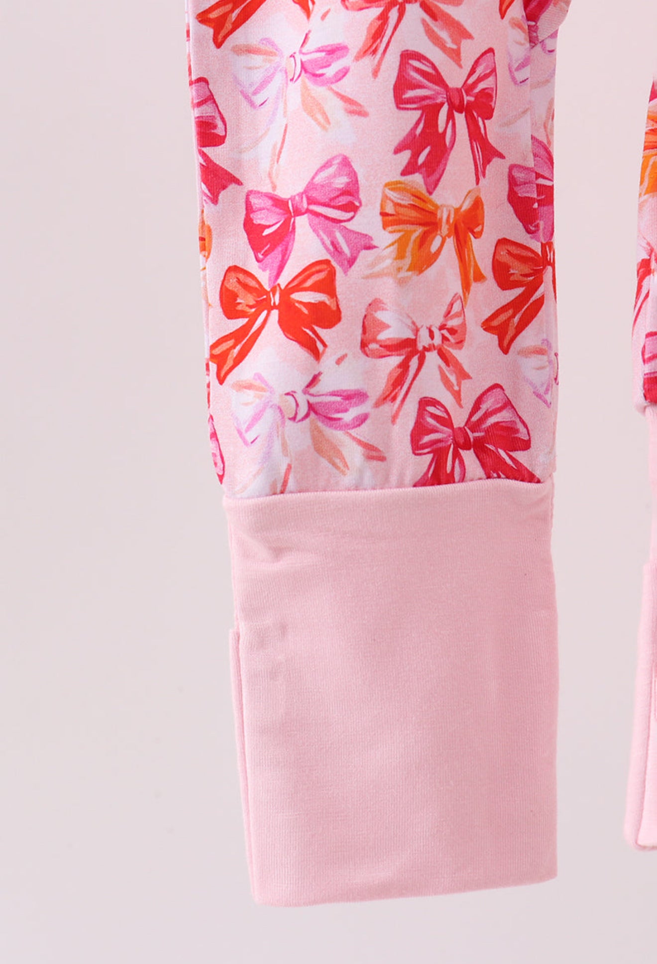 Pretty in Pink Bow Zip-Up Footie Pajamas