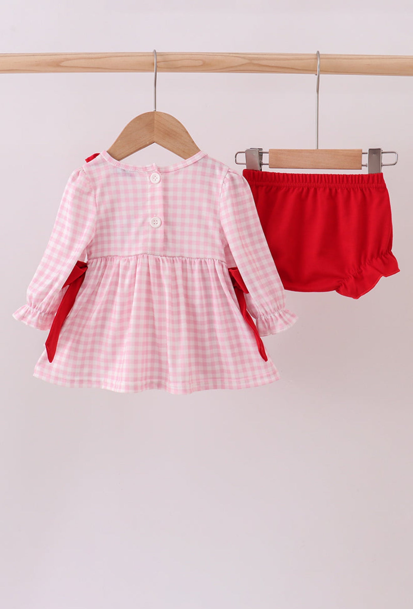 Sweet Gingham Bow Baby Set