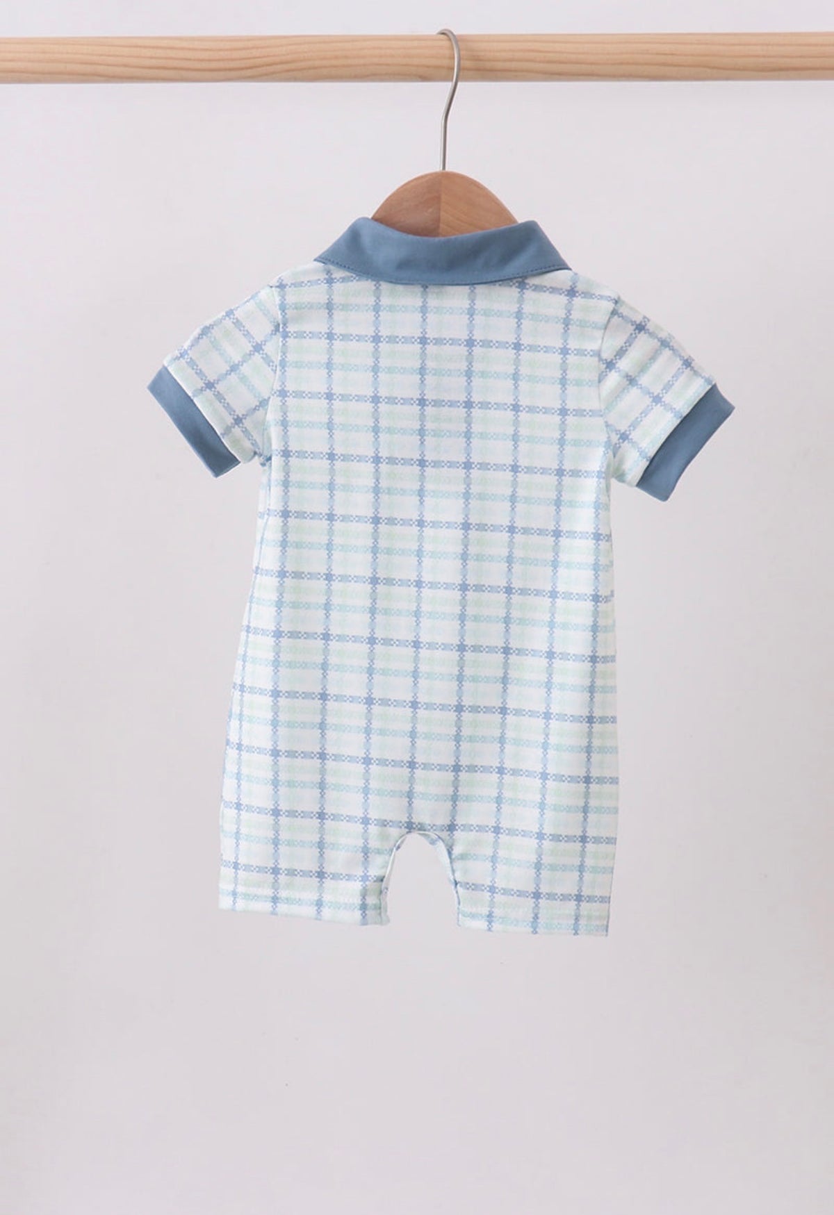 Little Mallard Plaid Polo Romper 🦆