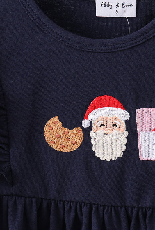 Santa’s Cookies & Milk Holiday Ruffle Set – 2-Piece Outfit