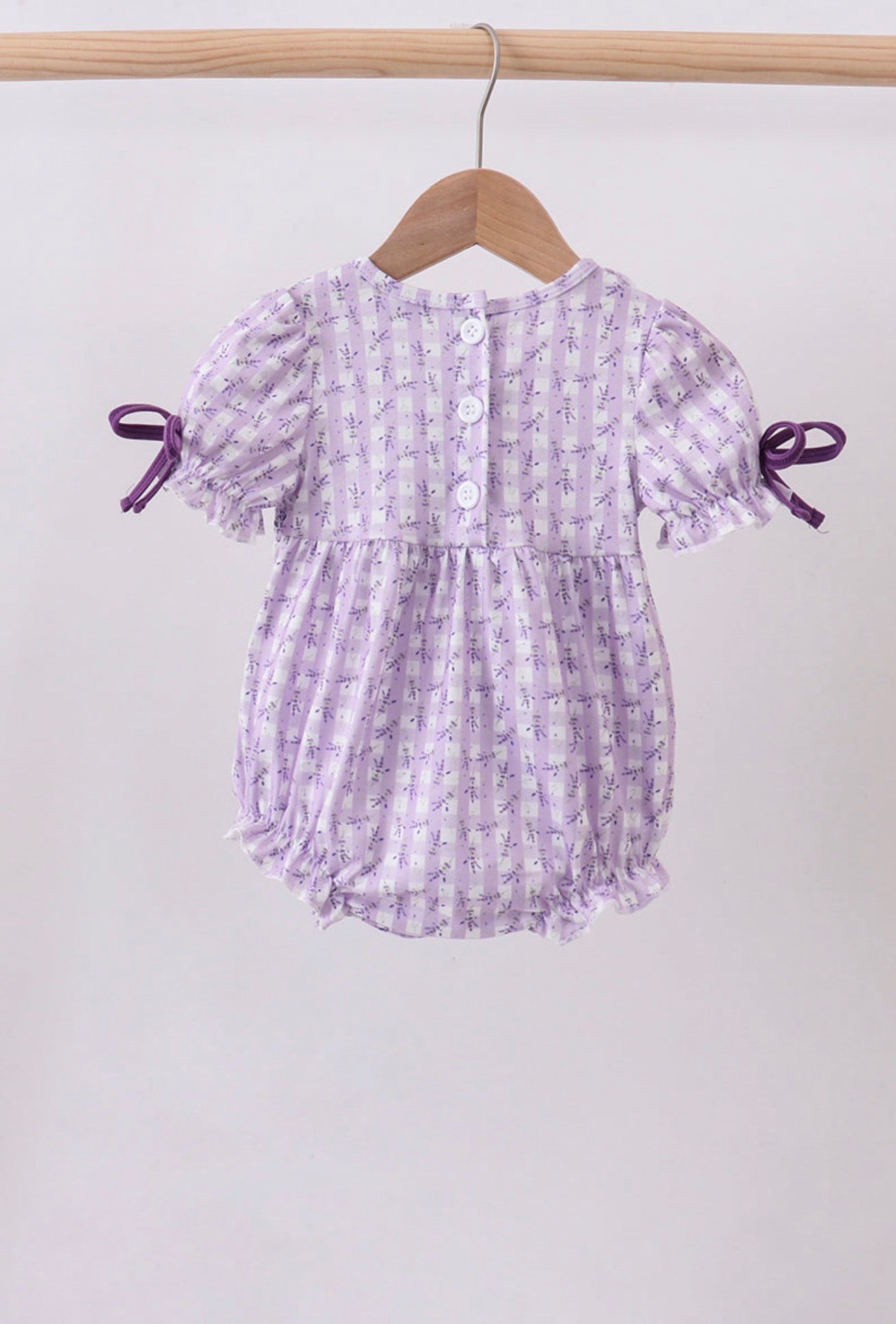 Lavender Fields Smocked Bubble Romper