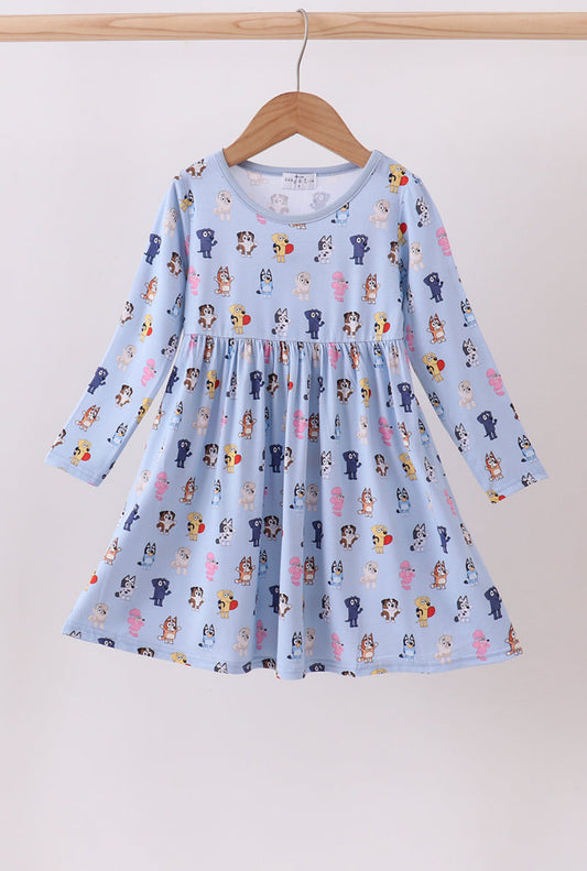 Bluey Friends Long Sleeve Twirl Dress