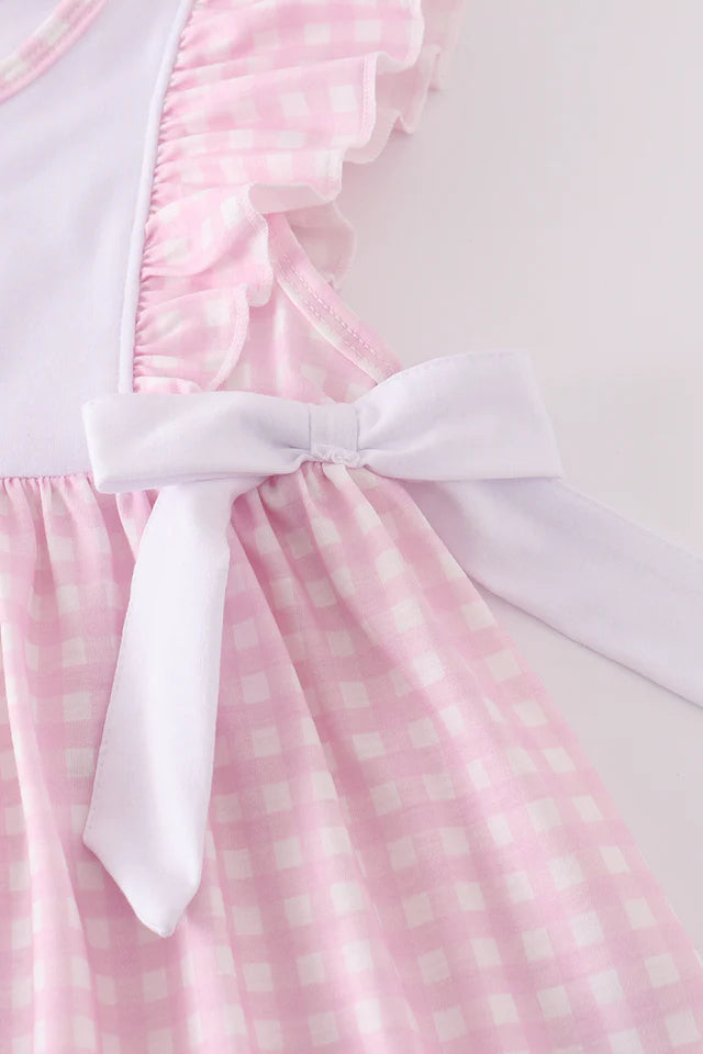 Plaid Embroidered Cross Girl Set