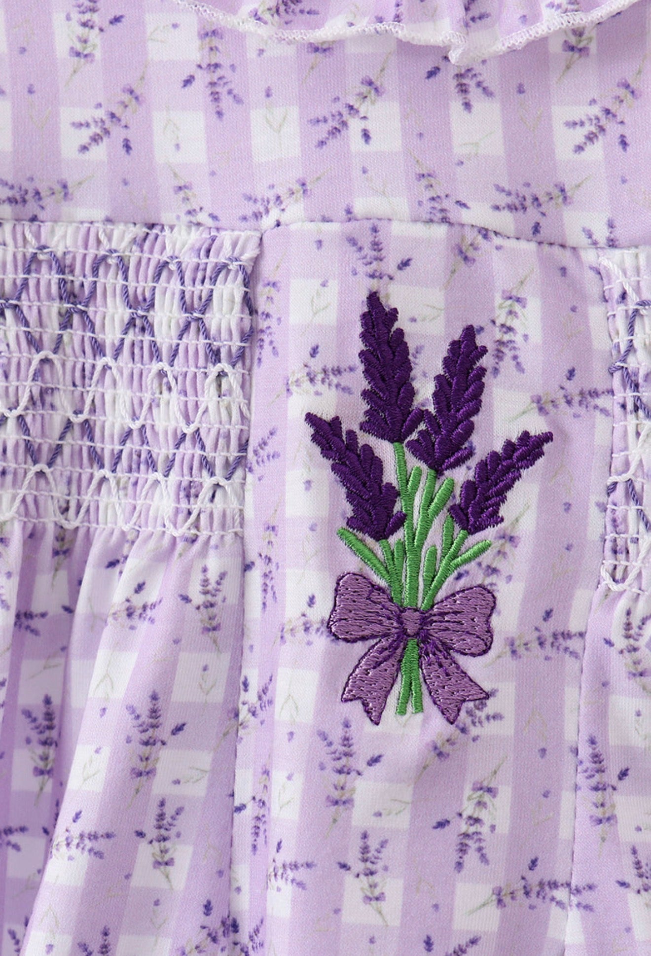 Lavender Fields Smocked Bubble Romper
