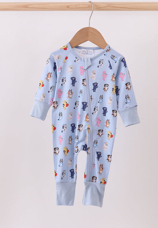 Bluey Friends Zip-Up Footie Pajamas