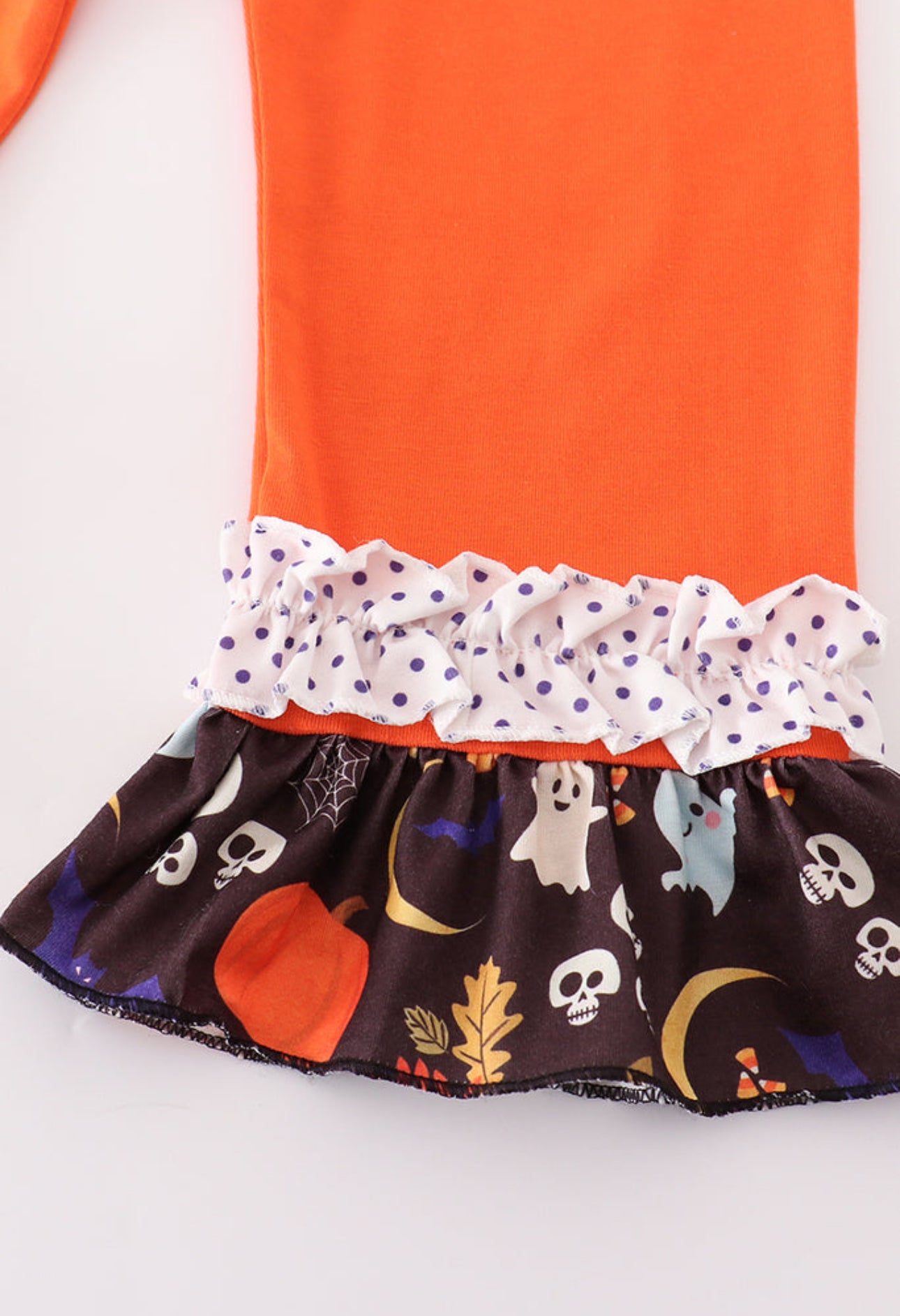 Orange Halloween Ruffle Shirt Set
